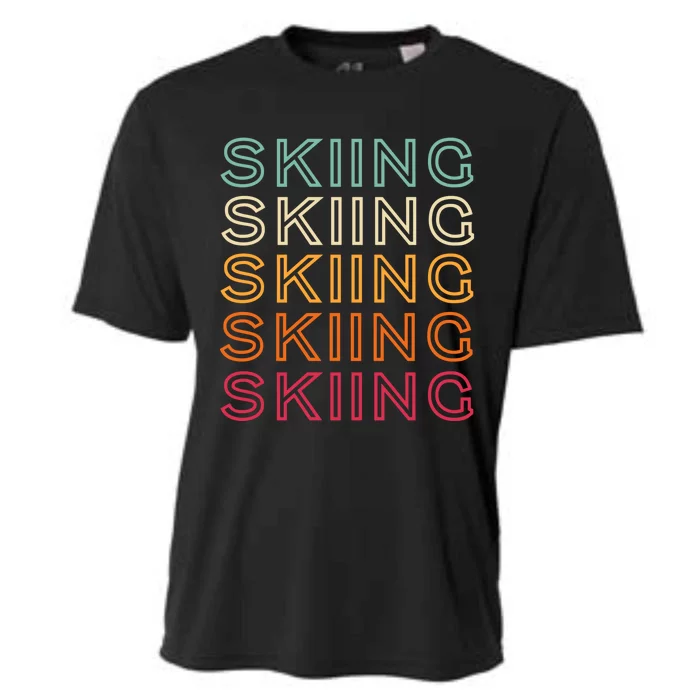 Funny Skiing Retro Ski Vintage Skiing Funny Gift Cooling Performance Crew T-Shirt