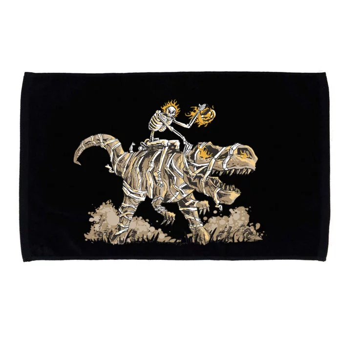 Funny Skeleton Riding Mummy Dinosaur T Rex Cute Gift Microfiber Hand Towel