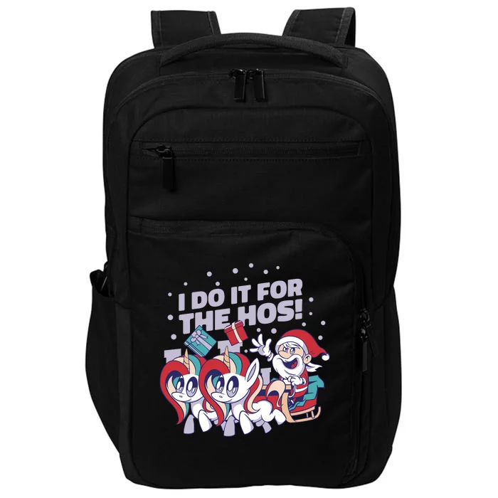 Funny Santa Riding Sleighs With Unicorns Impact Tech Backpack