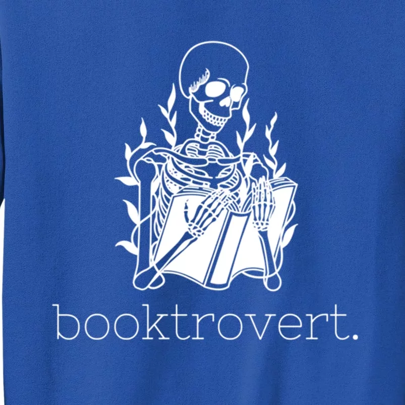 Funny Skeleton Reading Book Lover Booktrovert Gift Tall Sweatshirt