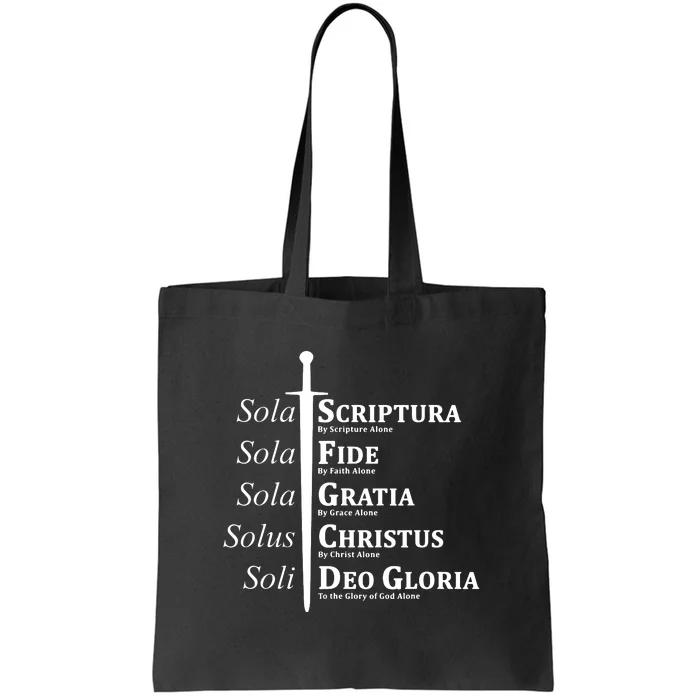 Five Solas Reformed Christian Tote Bag