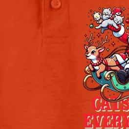 Funny Santa Reindeer Cart Cats For Everybody Christmas Party Gift Dry Zone Grid Performance Polo