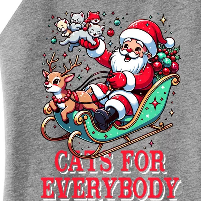 Funny Santa Reindeer Cart Cats For Everybody Christmas Party Gift Women’s Perfect Tri Rocker Tank