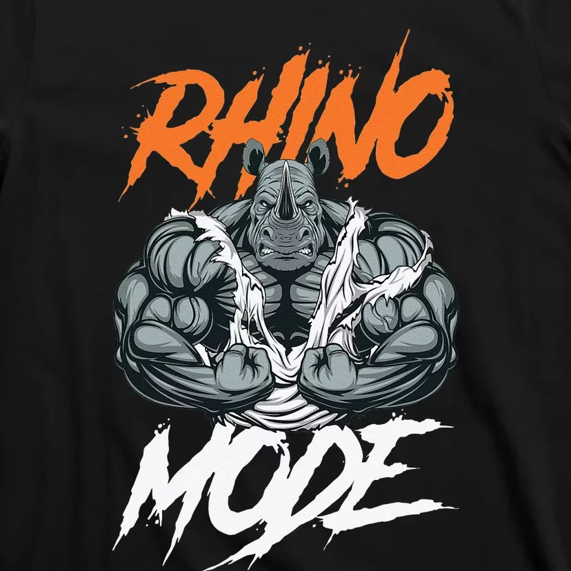 Funny Strong Rhino With Big Biceps Rhino Mode For Gym Lover T-Shirt