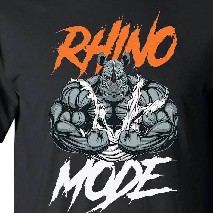 Funny Strong Rhino With Big Biceps Rhino Mode For Gym Lover Tall T-Shirt