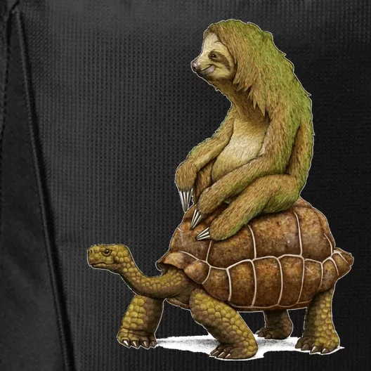 Funny Sloth Riding Turtle Speed Is Relative City Backpack