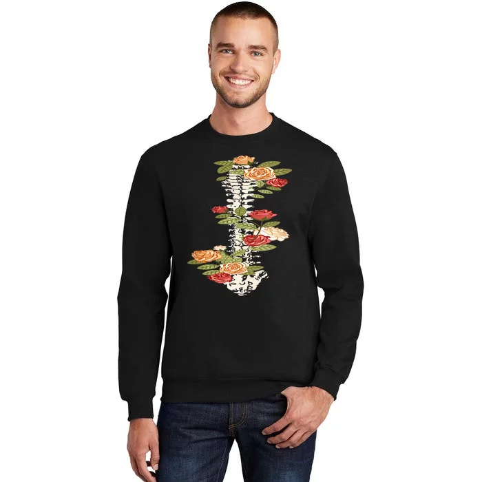 Floral Spine Retro Positive Motivational Design On Back Sweatshirt