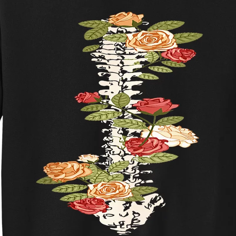 Floral Spine Retro Positive Motivational Design On Back Sweatshirt