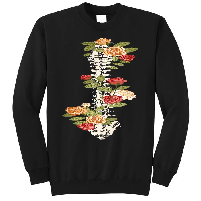 Floral Spine Retro Positive Motivational Design On Back Sweatshirt