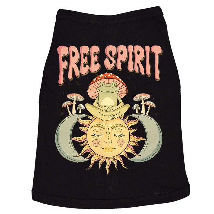 Free Spirit Retro Vibes Hippie Style Frog Mushroom Zen Doggie Tank