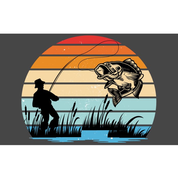 Fishing Sunset Retro Vintage Gift Bumper Sticker