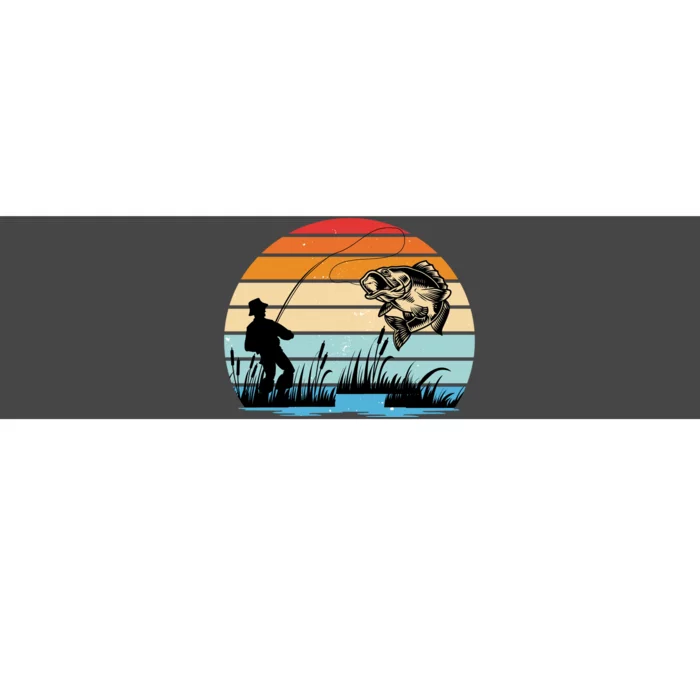 Fishing Sunset Retro Vintage Gift Bumper Sticker