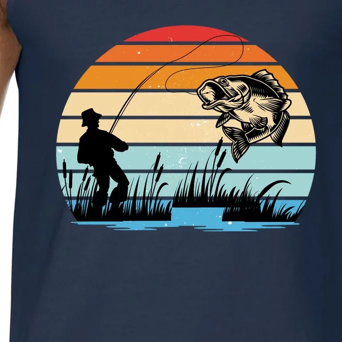 Fishing Sunset Retro Vintage Gift Comfort Colors® Tank Top