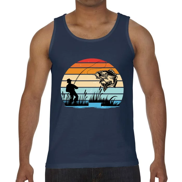 Fishing Sunset Retro Vintage Gift Comfort Colors® Tank Top