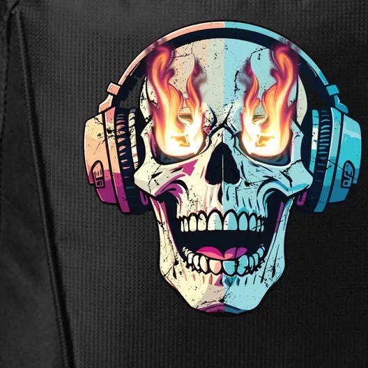 Flaming Skull Rock Music City Backpack