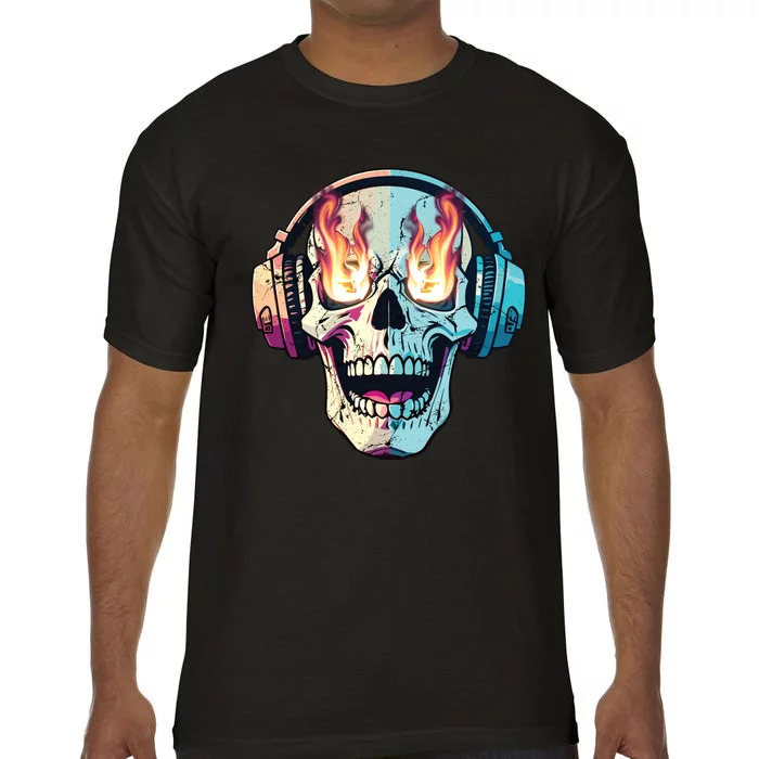 Flaming Skull Rock Music Comfort Colors T-Shirt