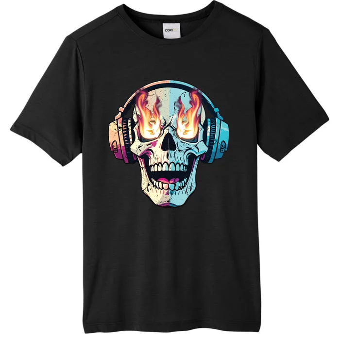 Flaming Skull Rock Music ChromaSoft Performance T-Shirt