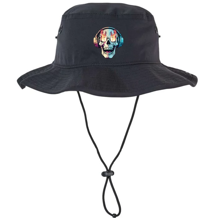 Flaming Skull Rock Music Legacy Cool Fit Booney Bucket Hat