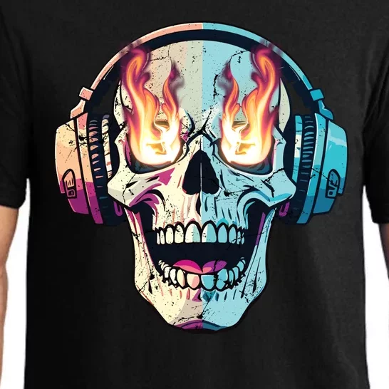 Flaming Skull Rock Music Pajama Set