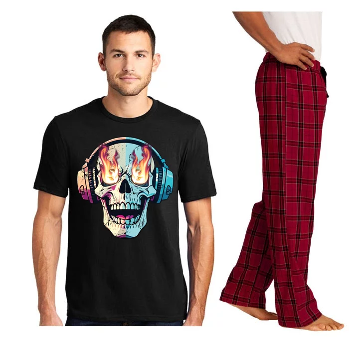 Flaming Skull Rock Music Pajama Set