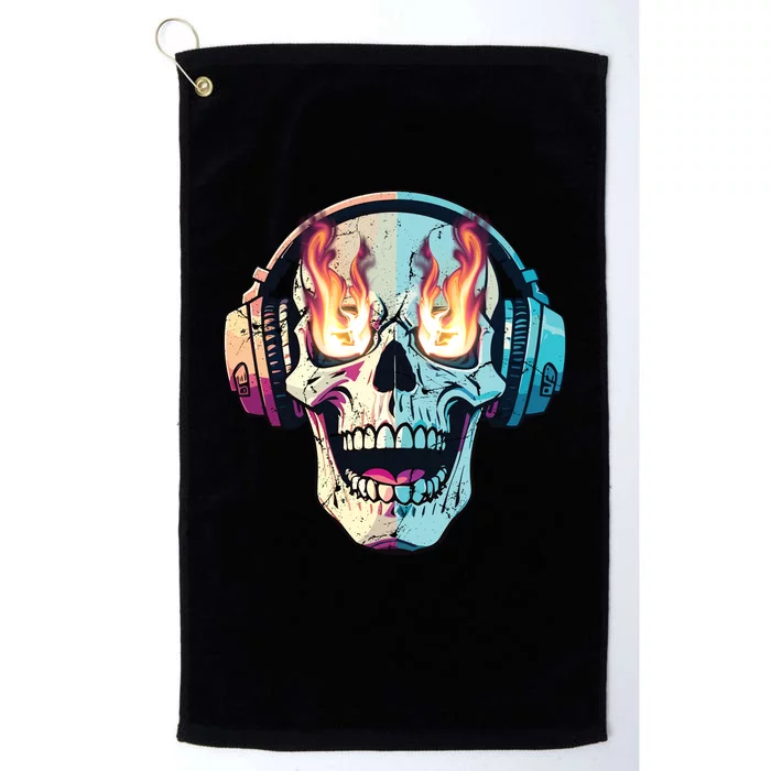 Flaming Skull Rock Music Platinum Collection Golf Towel