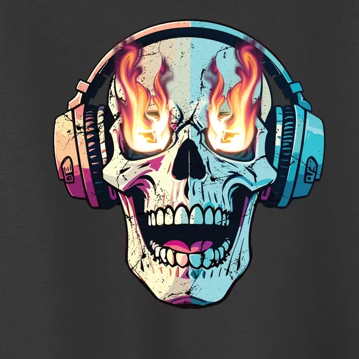 Flaming Skull Rock Music Toddler T-Shirt