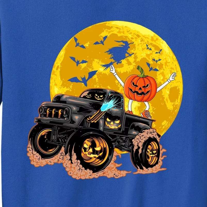 Funny Skeleton Riding Monster Truck Halloween Costume Day Meaningful Gift Tall Sweatshirt