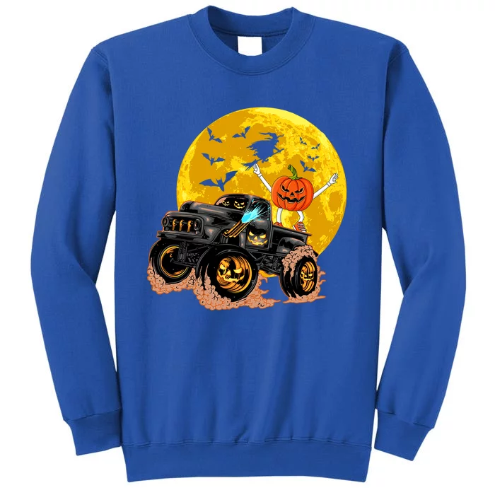 Funny Skeleton Riding Monster Truck Halloween Costume Day Meaningful Gift Tall Sweatshirt