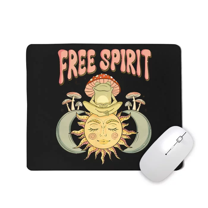 Free Spirit Retro Vibes Hippie Style Frog Mushroom Zen Mousepad