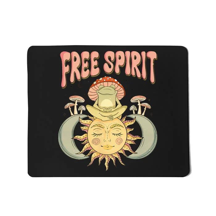 Free Spirit Retro Vibes Hippie Style Frog Mushroom Zen Mousepad