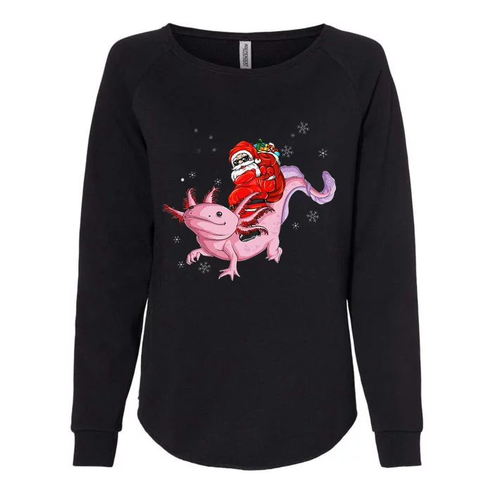 Funny Santa Riding Axolotl Christmas Funny Womens California Wash Sweatshirt