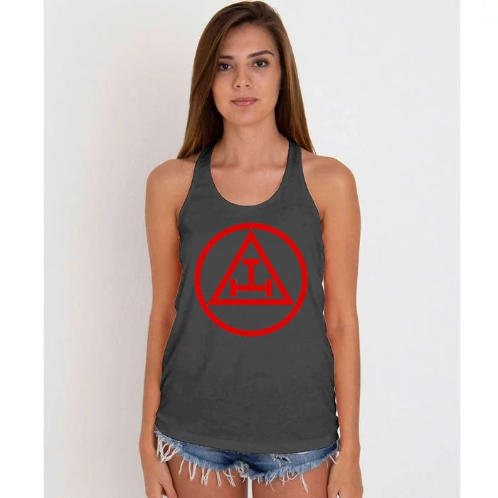 Freemason Symbol Royal Arch Triple Tau Women's Knotted Racerback Tank