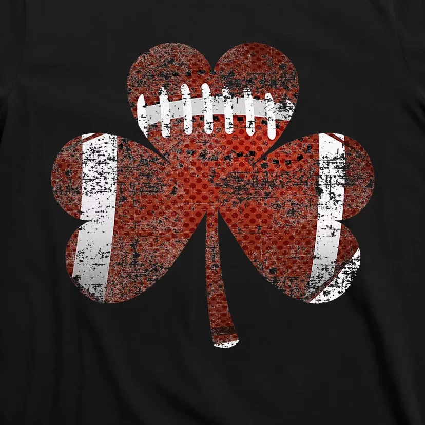 Football Shamrock St Patricks Day Irish Sports Funny Gifts T-Shirt