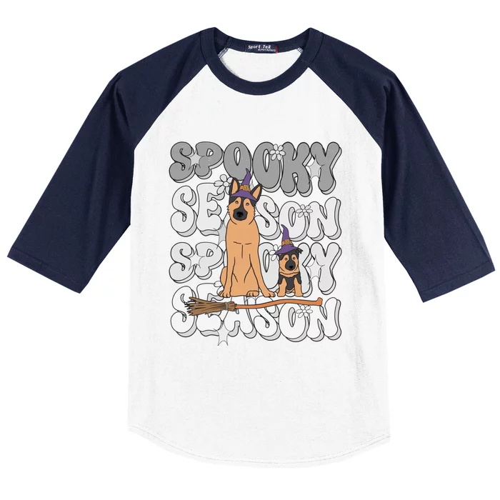 Funny Saying Spooky Season Halloween Dog Lover Cool Gift Baseball Sleeve Shirt