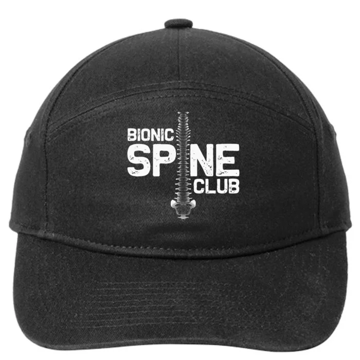 Funny Spine Surgery Gift For Men Women Bionic Spine Club 7-Panel Snapback Hat