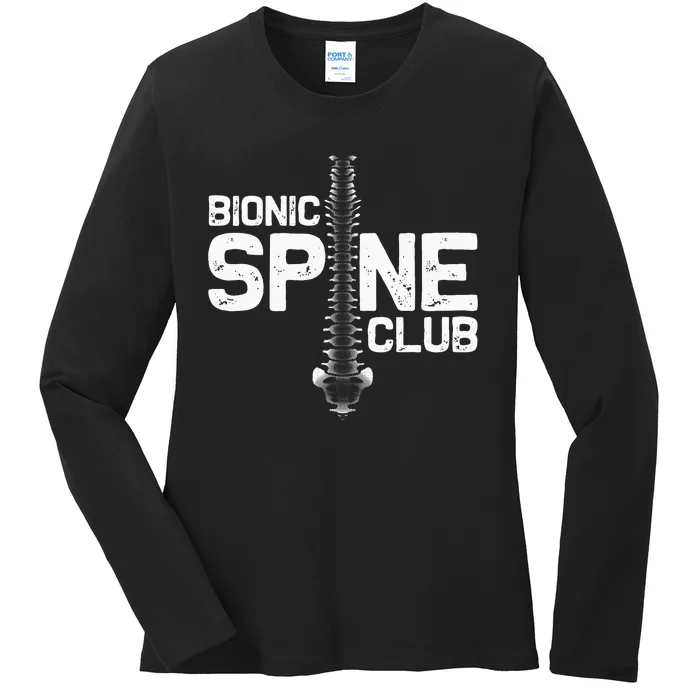 Funny Spine Surgery Gift For Men Women Bionic Spine Club Ladies Long Sleeve Shirt