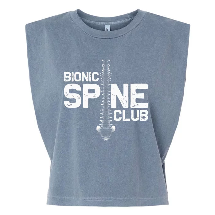 Funny Spine Surgery Gift For Men Women Bionic Spine Club Garment-Dyed Women's Muscle Tee