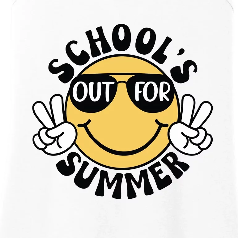 Funny Smiley Schools Out For Summer Ladies Essential Tank