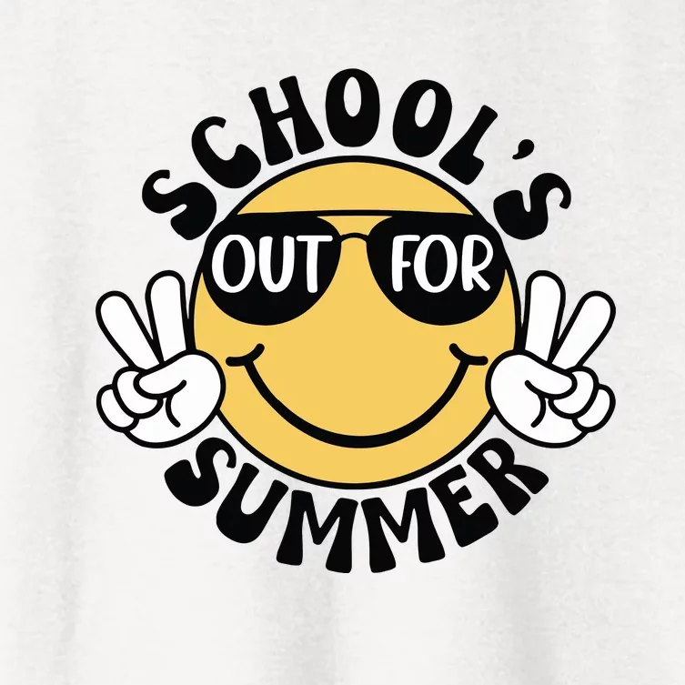 Funny Smiley Schools Out For Summer Women's Crop Top Tee