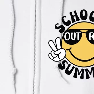 Funny Smiley Schools Out For Summer Full Zip Hoodie