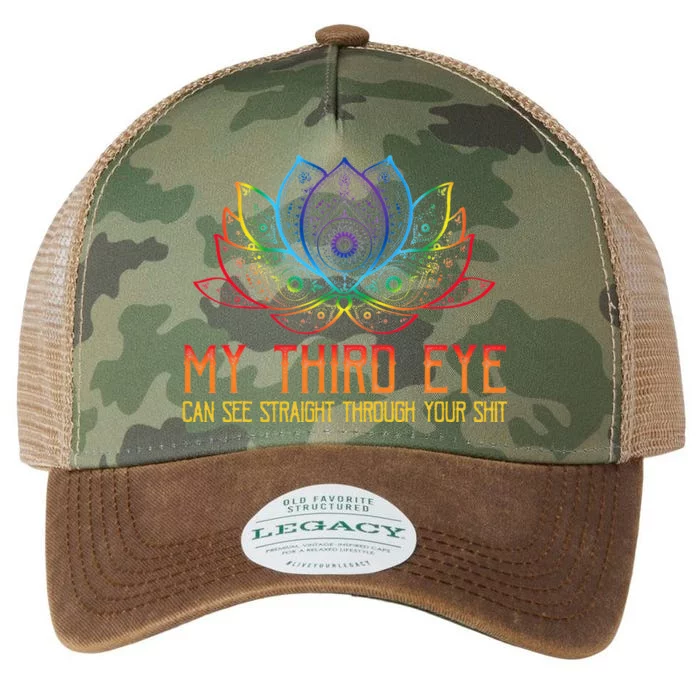 Funny Spiritual Saying Third Eye Sees Through Your Shit Legacy Tie Dye Trucker Hat