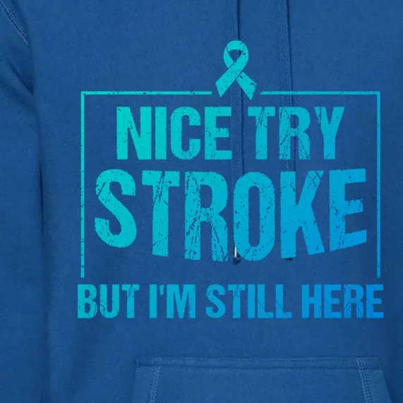 Funny Stroke Survivor Gift Cute Brain Attacks Gift Premium Hoodie