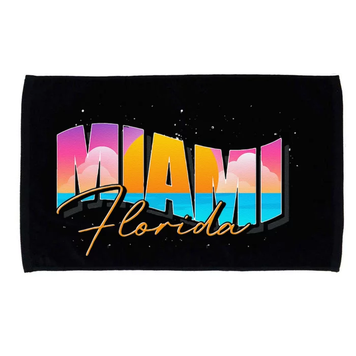 FL State Summer Vacation Tropical South Beach Miami Florida Microfiber Hand Towel