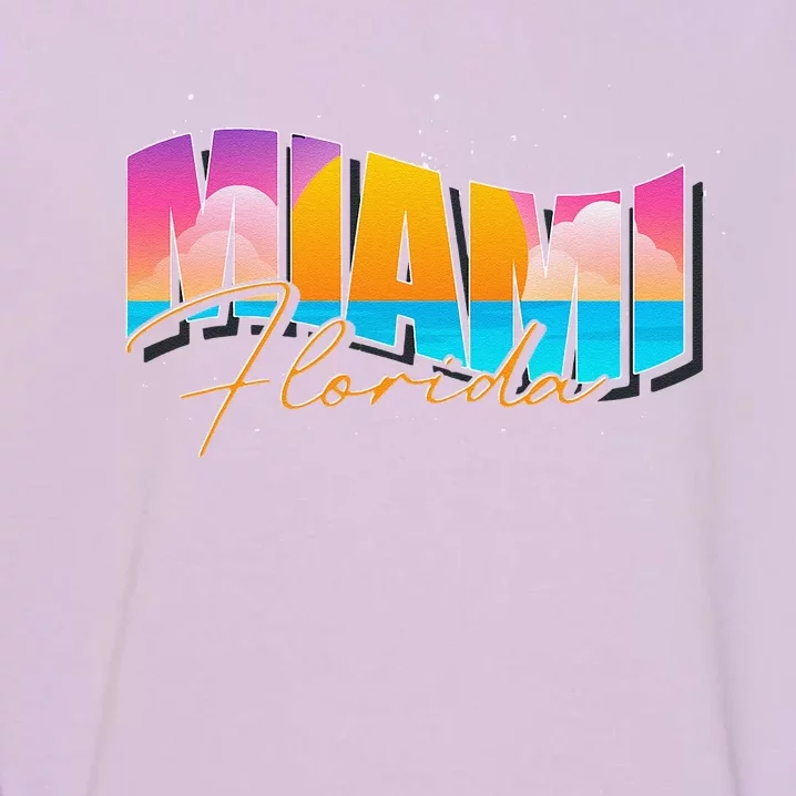 FL State Summer Vacation Tropical South Beach Miami Florida Garment-Dyed Sweatshirt