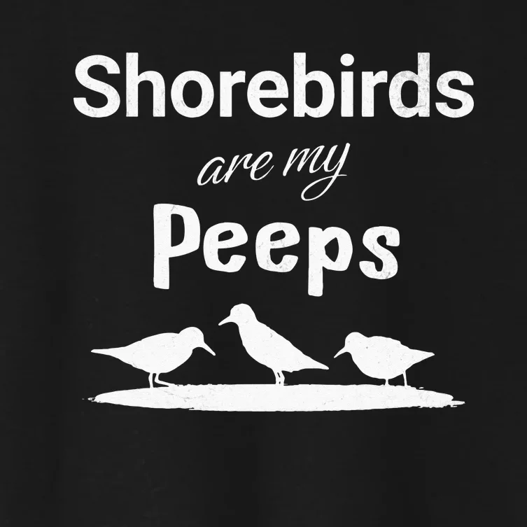 Funny Shorebird Sandpiper Peeps Birdwatching Birder Women's Crop Top Tee