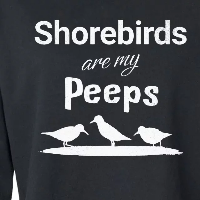 Funny Shorebird Sandpiper Peeps Birdwatching Birder Cropped Pullover Crew