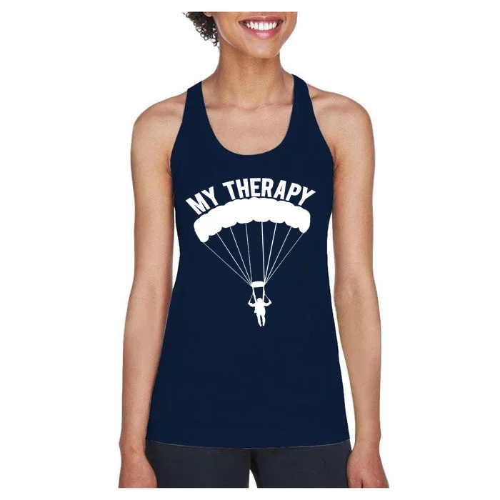 Funny Skydive Sayings, Parachuting Gift, Skydiver Present Women's Racerback Tank