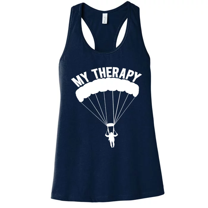 Funny Skydive Sayings, Parachuting Gift, Skydiver Present Women's Racerback Tank