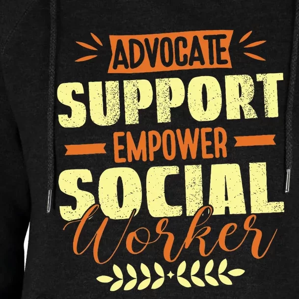 Funny School Social Worker & Mental Health Awareness Month Womens Funnel Neck Pullover Hood