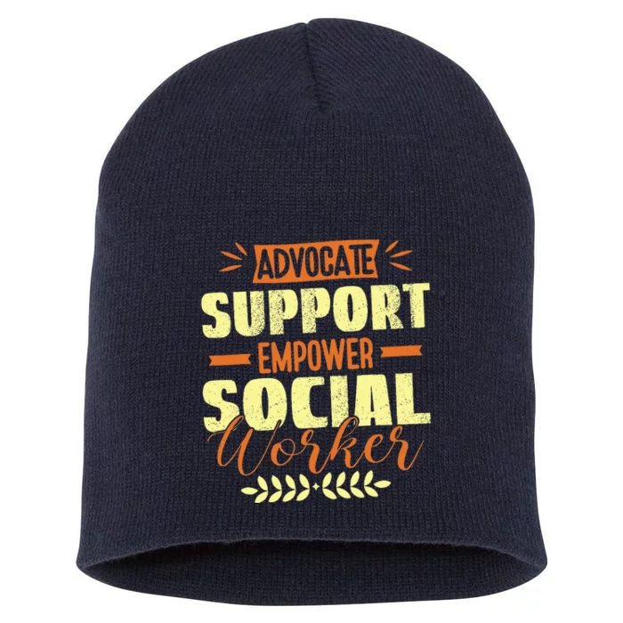 Funny School Social Worker & Mental Health Awareness Month Short Acrylic Beanie